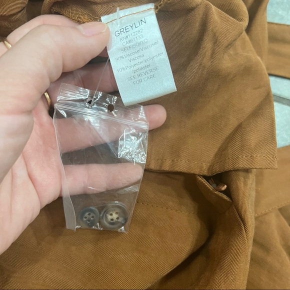 Anthropologie Greylin One Piece Jumpsuit Womens Brown Sz L Boho Party Preppy EUC - Picture 8 of 12